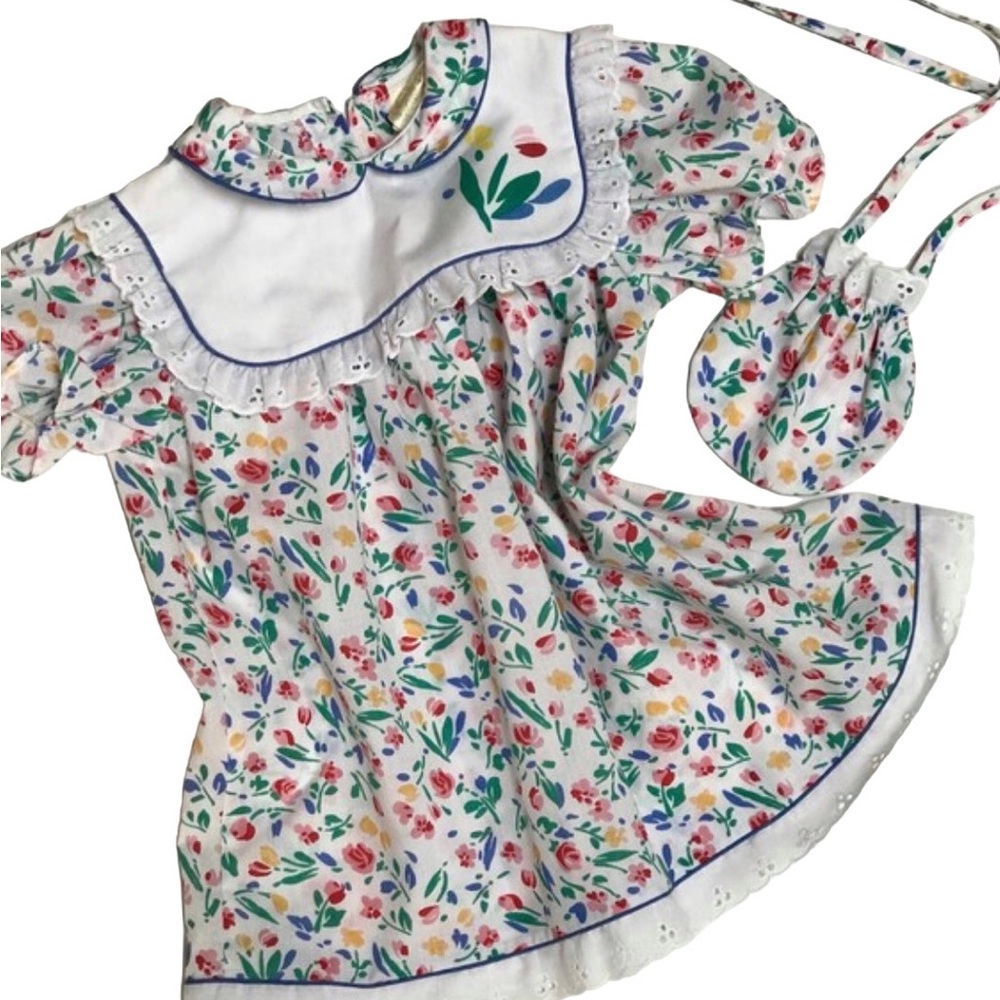 Vtg 90s Girls Flowered Dress, Summer, Winnie the Pooh Brand Size 3, Cottagecore